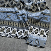 paisley pattern shaggy mock neck