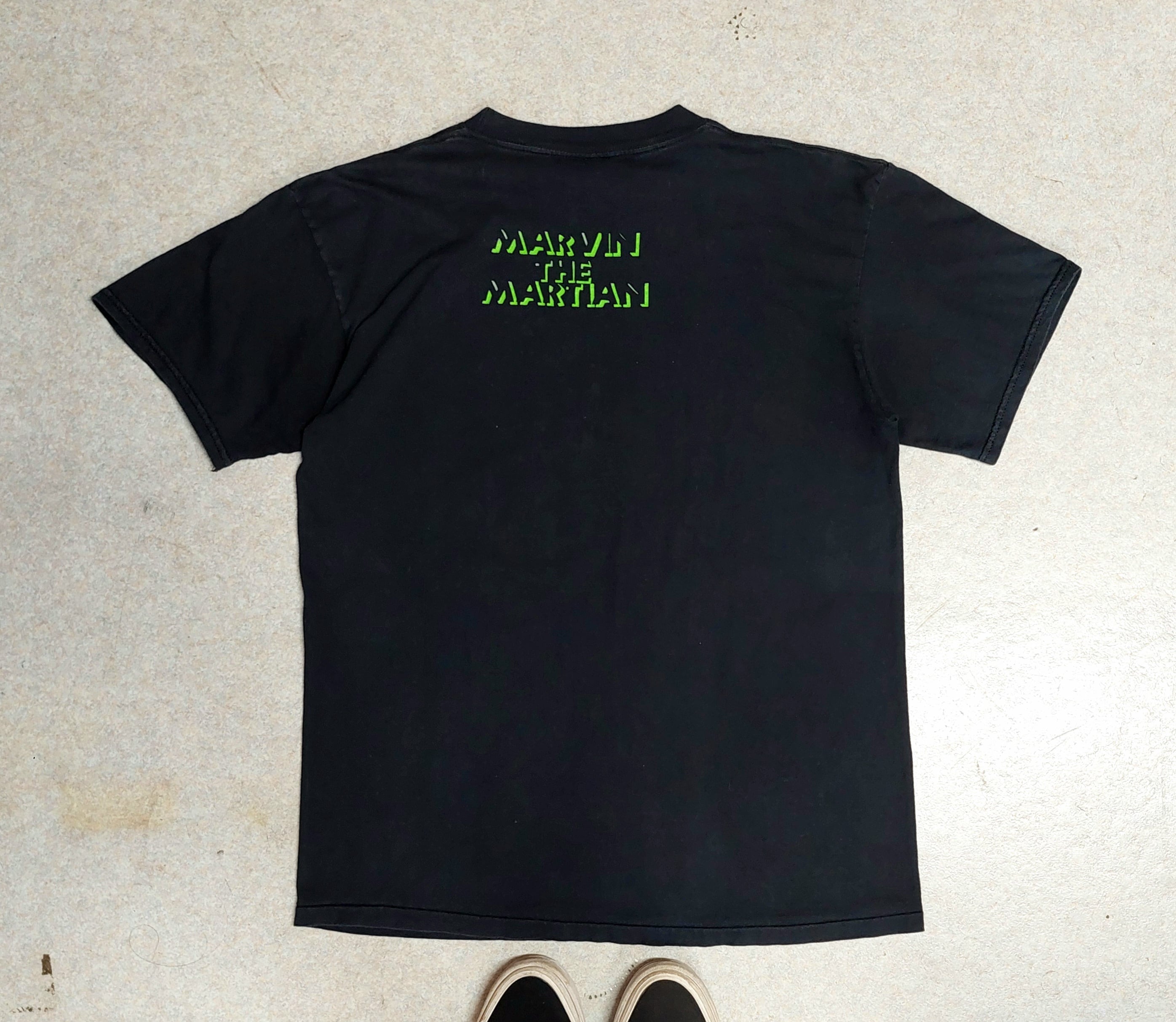 90s vintage black out マービンザマーシャン Tシャツ　XL 90's LOONEY TUNES MARVIN THE MARTIAN BLACKOUT SHADOW Tシャツ L