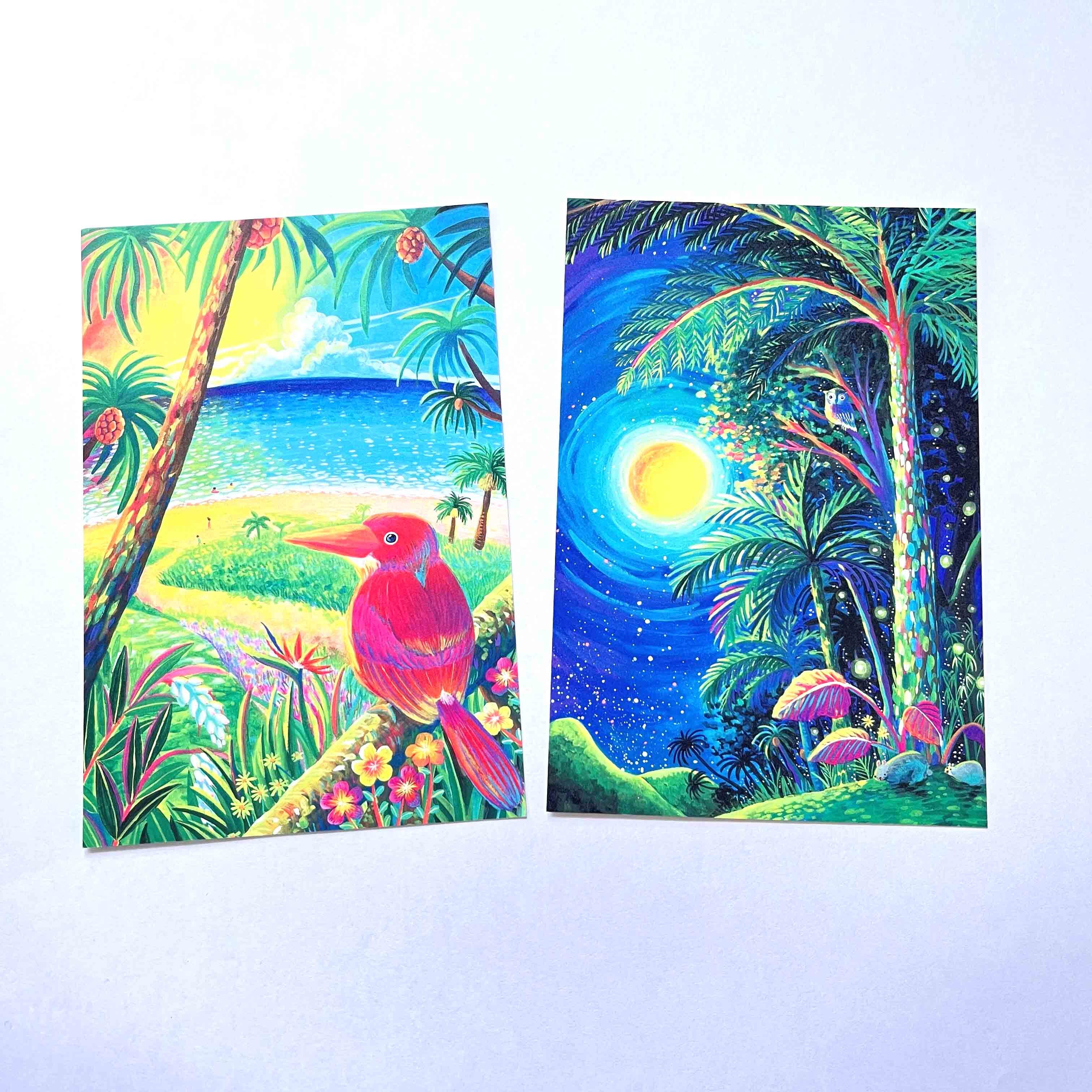 ポストカード13枚セット「しま たんけん」2022年制作の絵 | ちゃずの