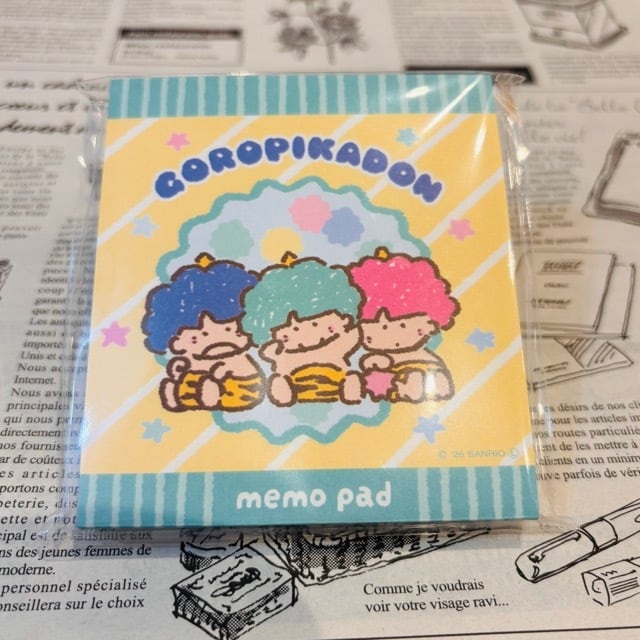サンリオ×古川紙工 ゴロピカドン・おやつ メモパッド CA05