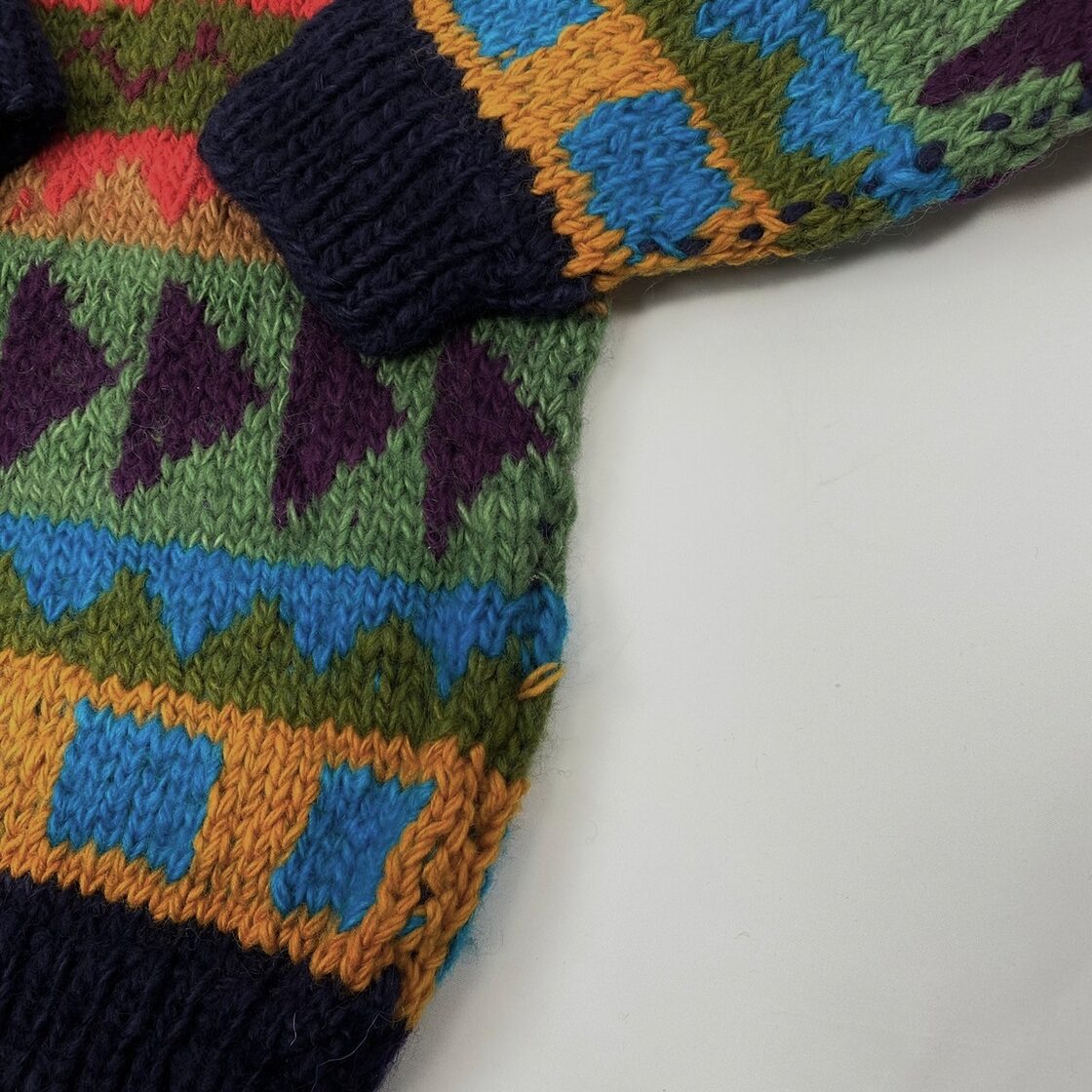 unknown ノーブランド ハンドメイド 厚手ニット knit マルチカラー 総 