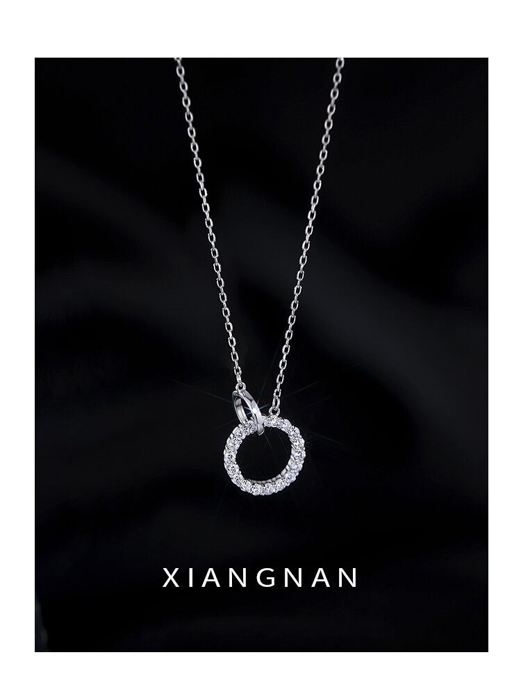 925スターリング シルバー ダブルリングネックレス 大人可愛い 上品