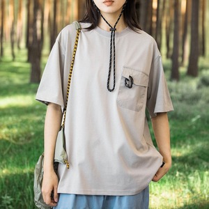 Patch Pocket Back-Print T-Shirt ‐1col‐ A0409