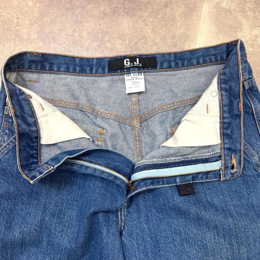 90s USA製 ゲス ペインターショーツ 33 GUESS デニムショーツ バギー