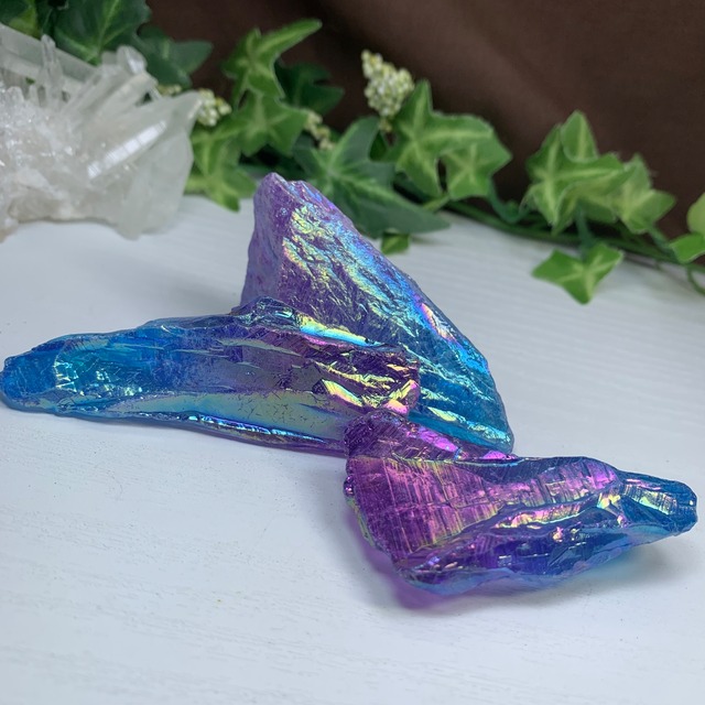 17.幻想的カラー☆ラフカット☆オーラクォーツ(100g)