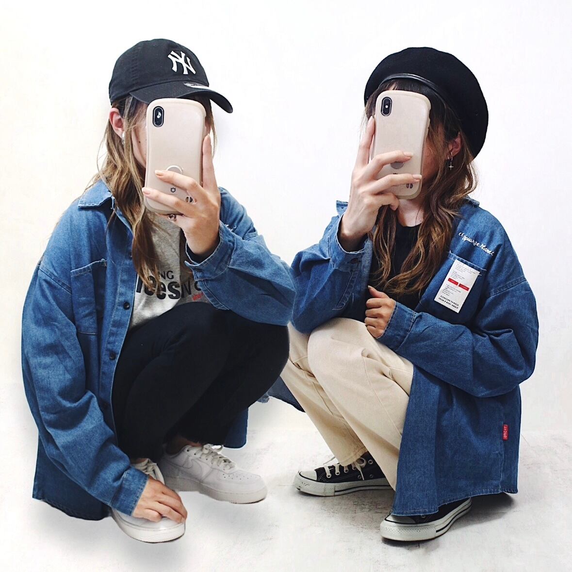 レタリングデニムシャツジャケット