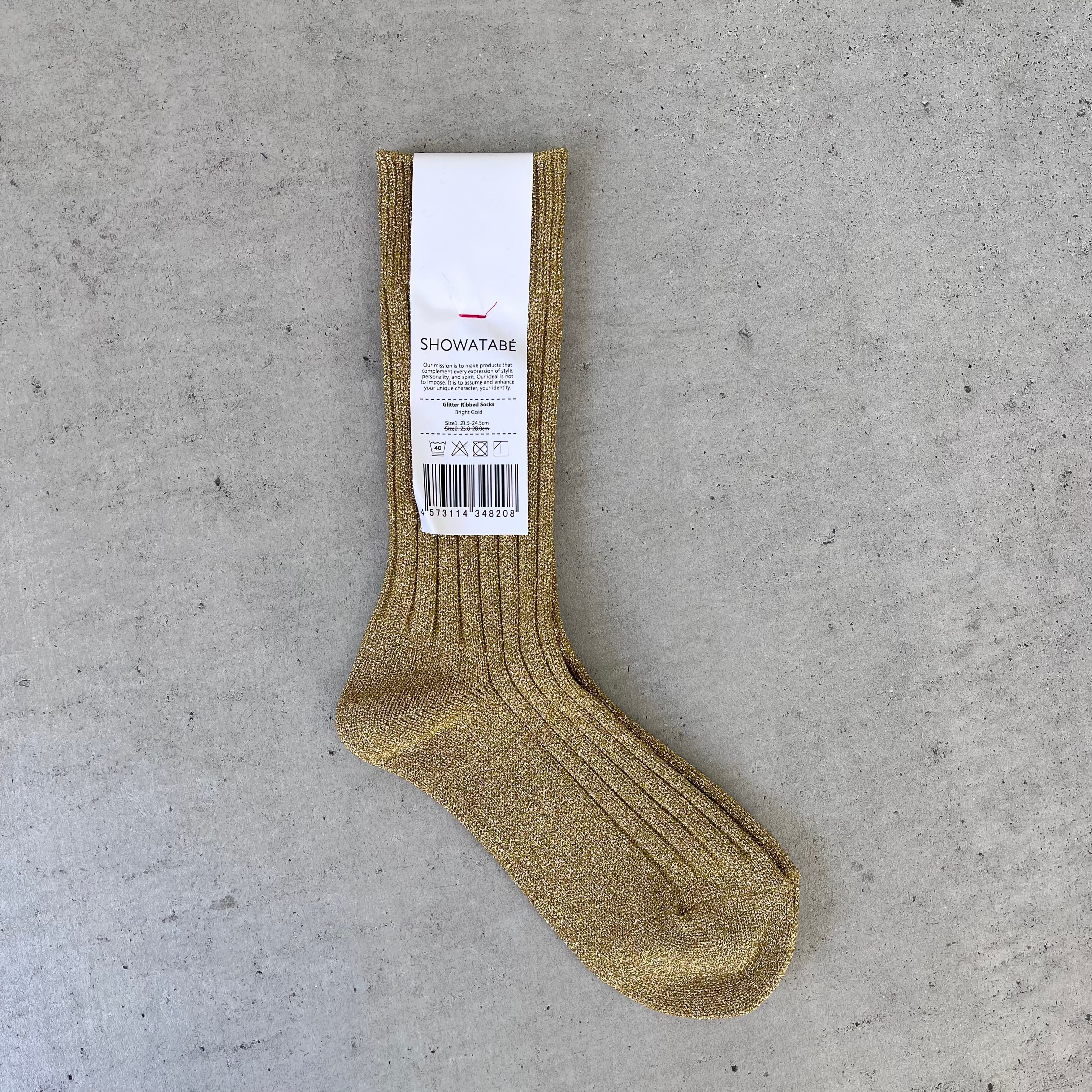 SHOWATABE / glitter Ribbed Socks