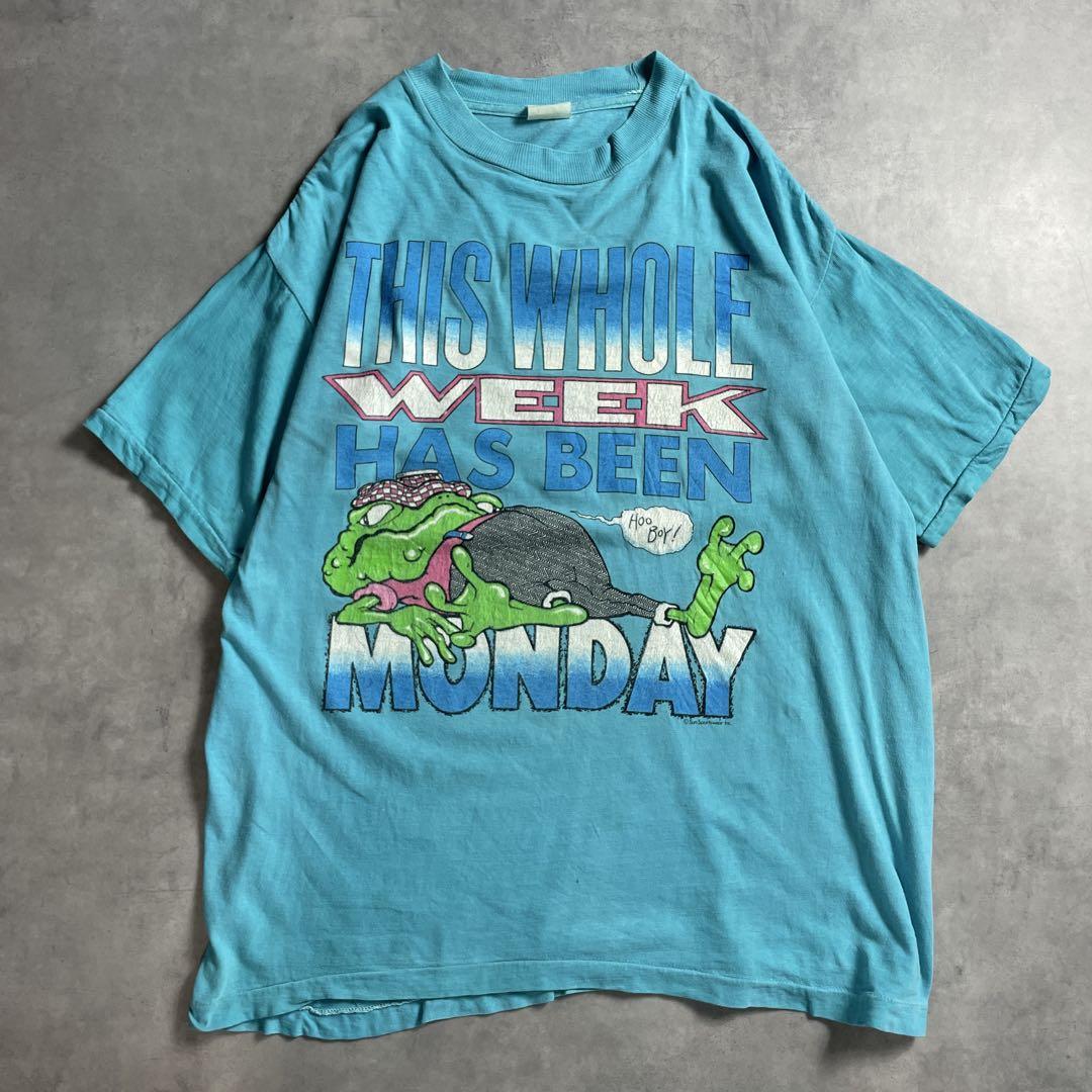 90s USA製 カエル メッセージ ジョーク vintage T-shirt