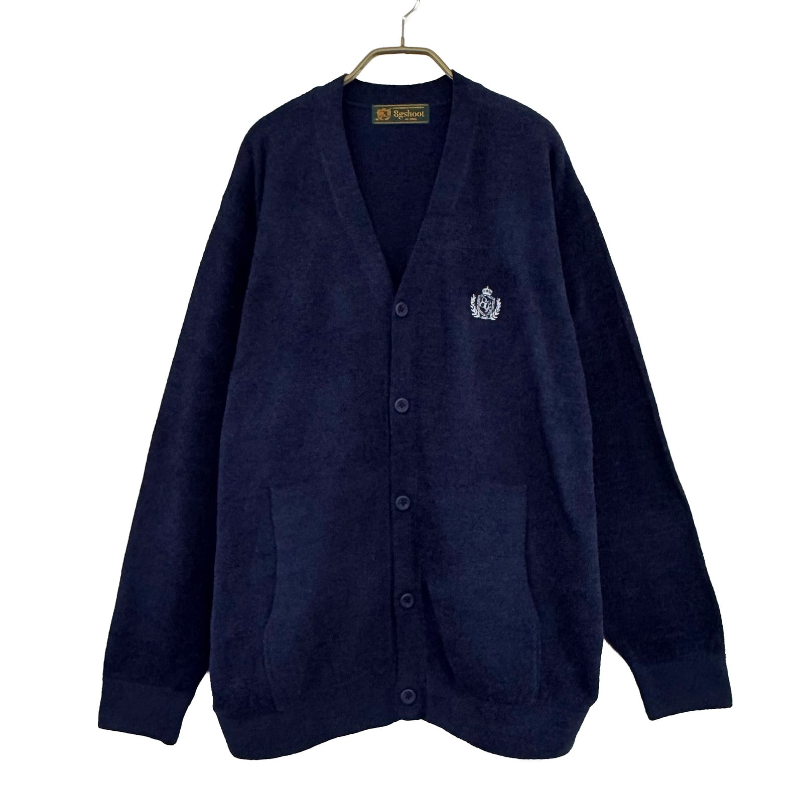 8G CHENILLE KNIT CARDIGAN -NAVY-