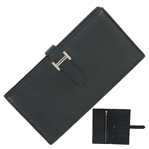 Used HERMES エルメス ベアンスフレ 長財布 ノワール ブラック シェーブルミゾール シルバー金具 超美品