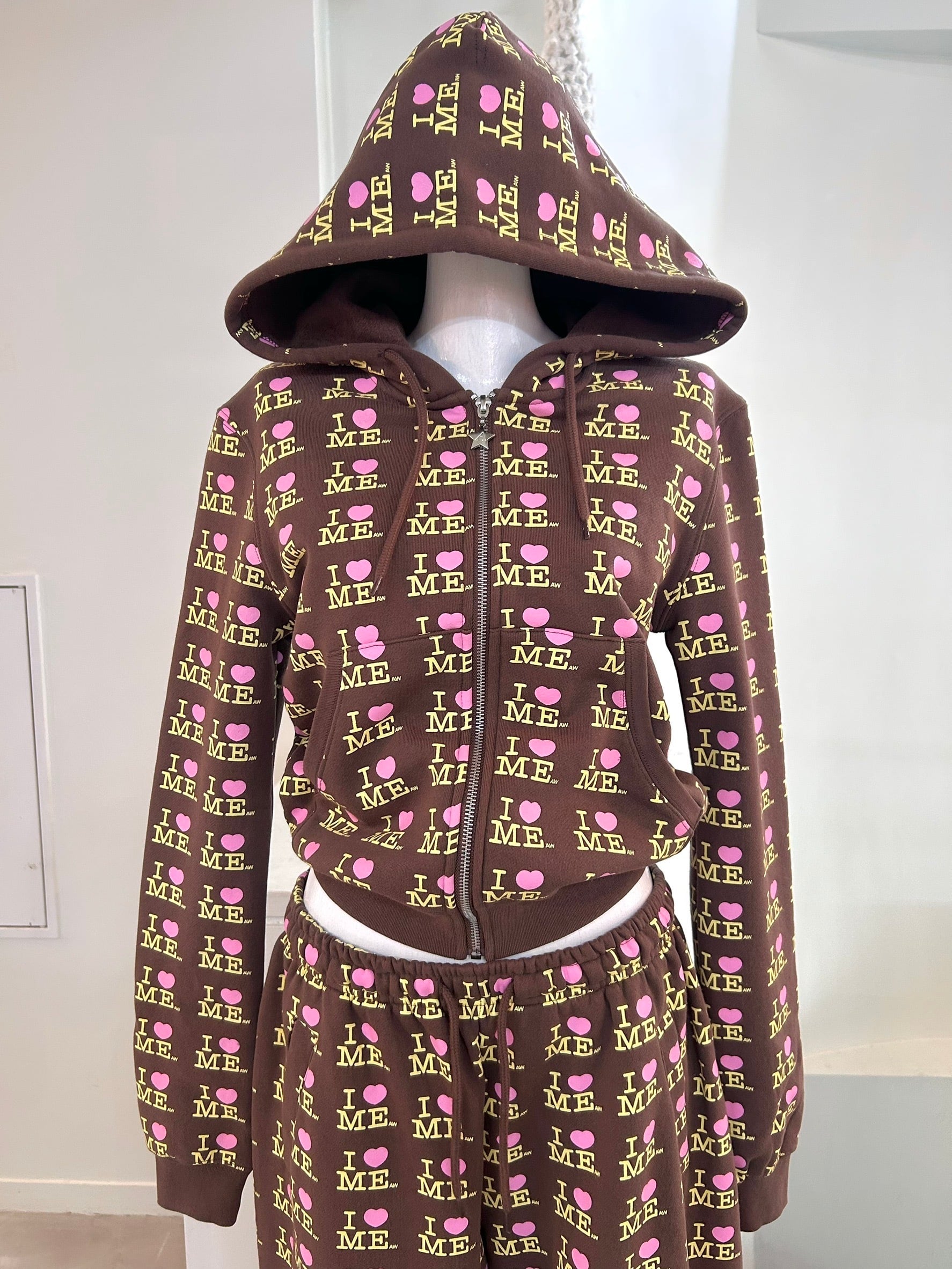 Ashley WILLIAMS I♡ME SHRUNK BABY HOODIE / CHOCO