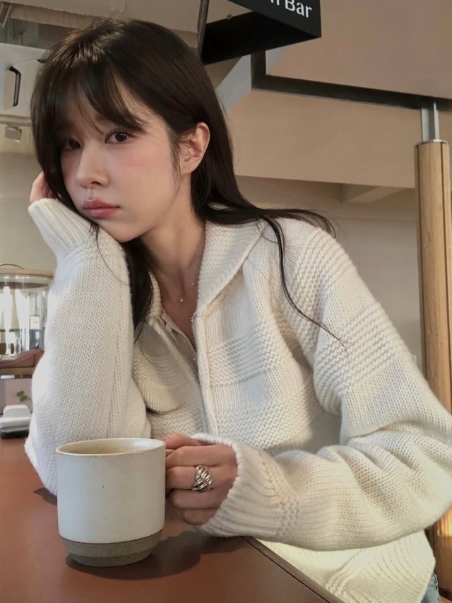 (予約) miel / Merry Zip-Up cardigan 4color