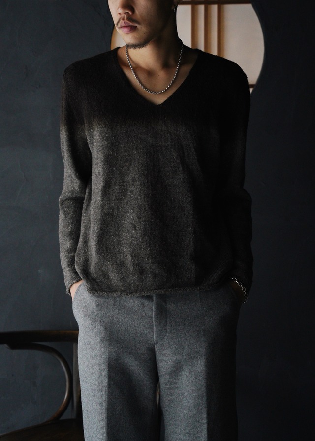 PRADA 07AW gradation v neck wool knit