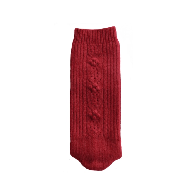 North pole Lamb’s wool socks　col.tomato red