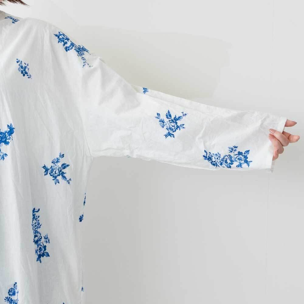 Midi Umi フラワープリントワイドシャツワンピース | LASQ store