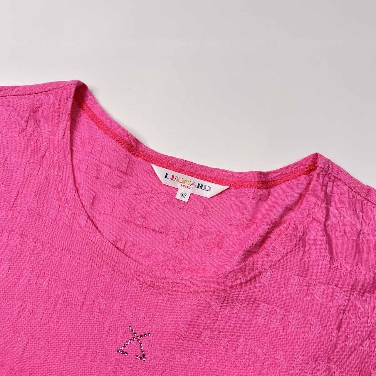 LEONARD SPORT レオナール スポーツ ロゴ デザイン 半袖 Tシャツ カットソー 42/ピンク レディース