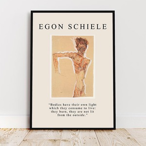 エゴンシーレのセルフポートレイト / ポスター 写真 絵画 アート 美術 Egon Schiele アートプリント