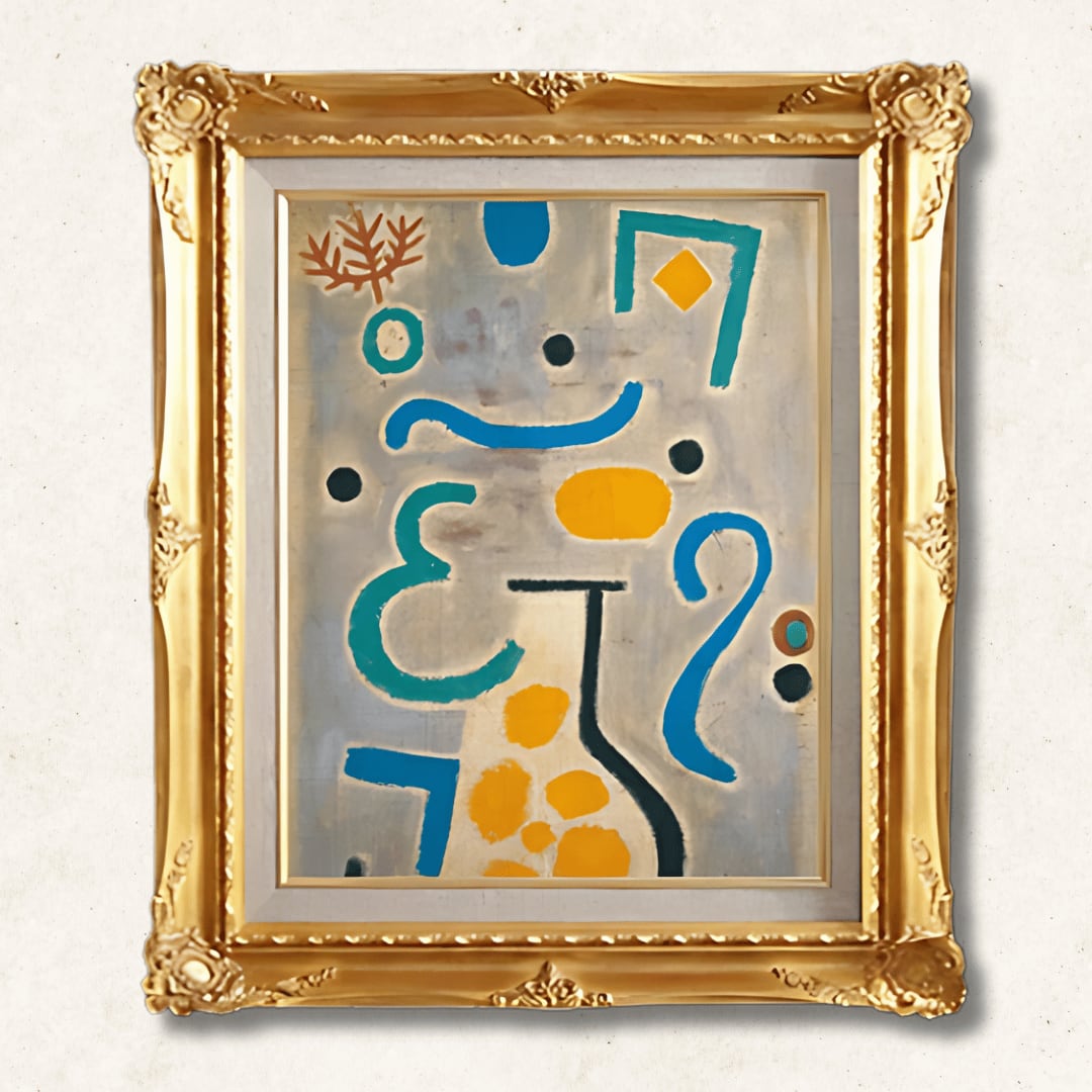 パウル・クレー《花瓶》 | 手描き油絵複製画 – 抽象と詩情が響き合う静物画 F6