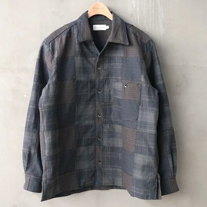 Patch Work Check Shirts Jacket　Charcoal