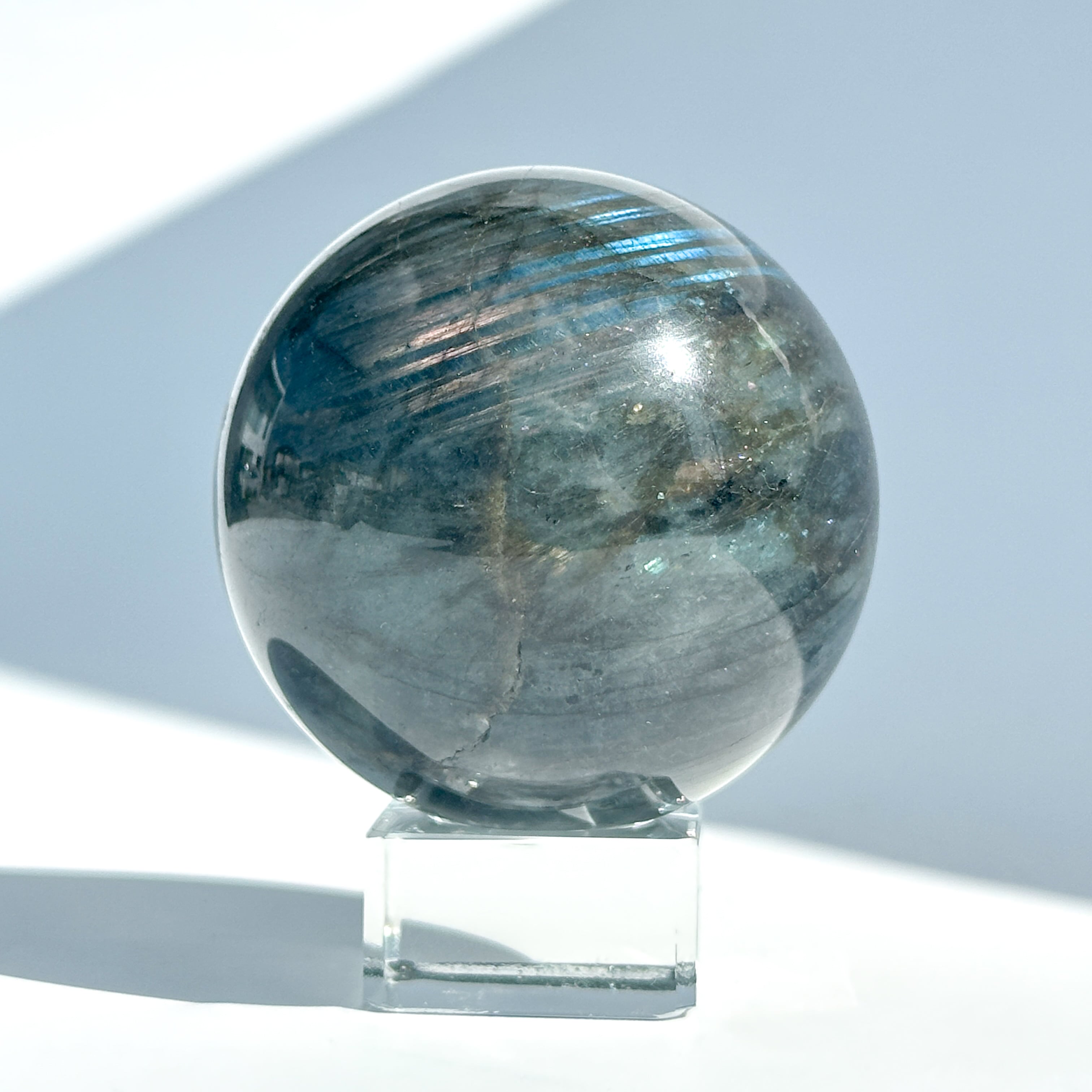 巨大！！ラブラドライト1442g Bigラブラドライト スフィア 91◇ Labradorite ◇天然石・鉱物