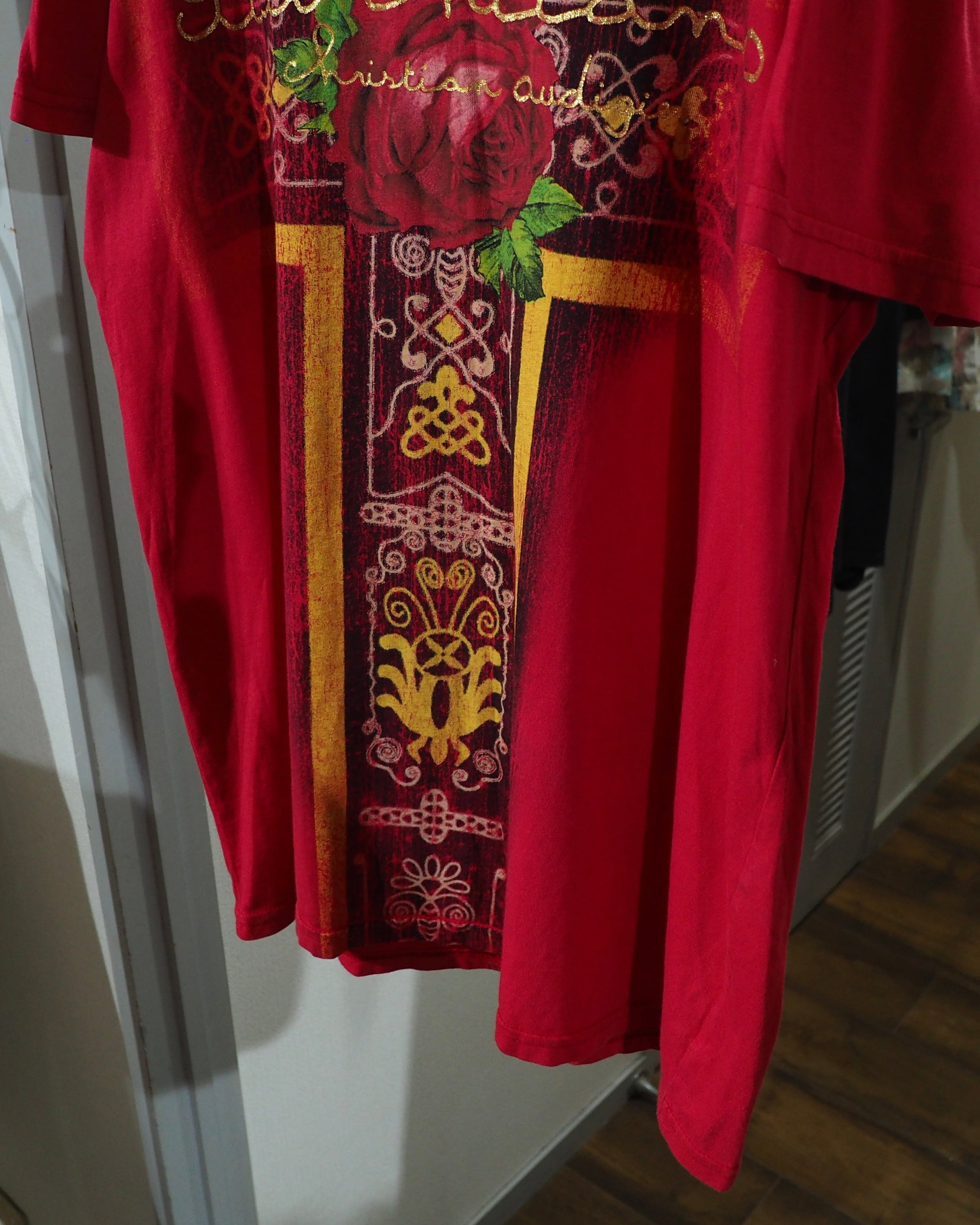 " Christian Audigier ‐ 聖母マリア " Virgin Mary Both sides Printed SS Tee ( Made in USA )