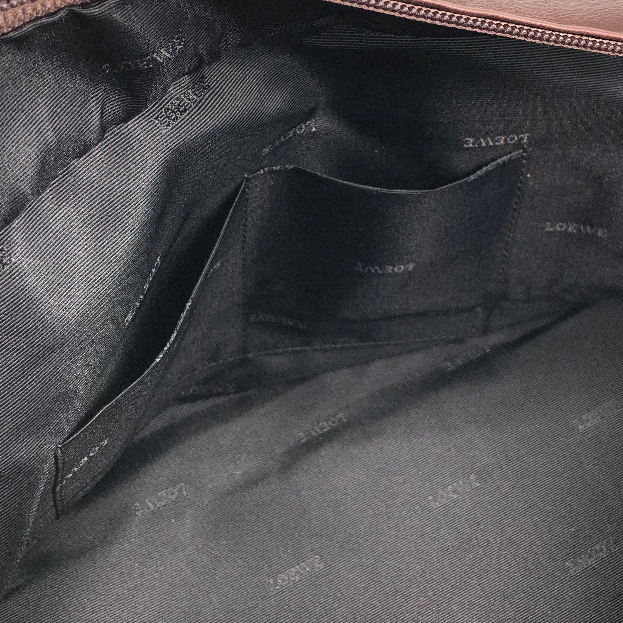 LOEWE ロエベ アマソナ36 ハンドバッグ ブラウン カデナ レザー