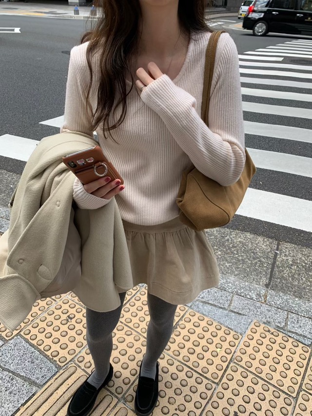 (P.Y.T) tiered u neck  knit / 4color