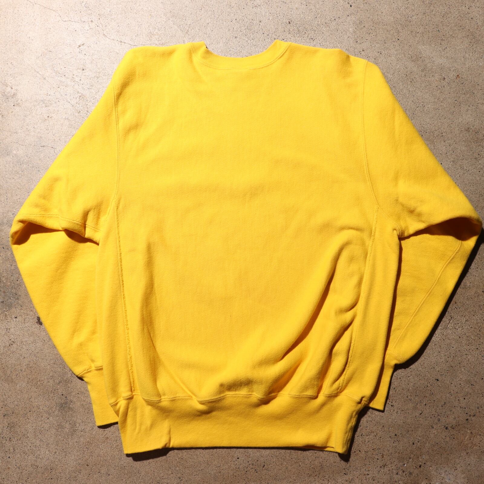 美品 XL 90s USA 原色イエロー 無地 リバースウィーブ チャンピオン 