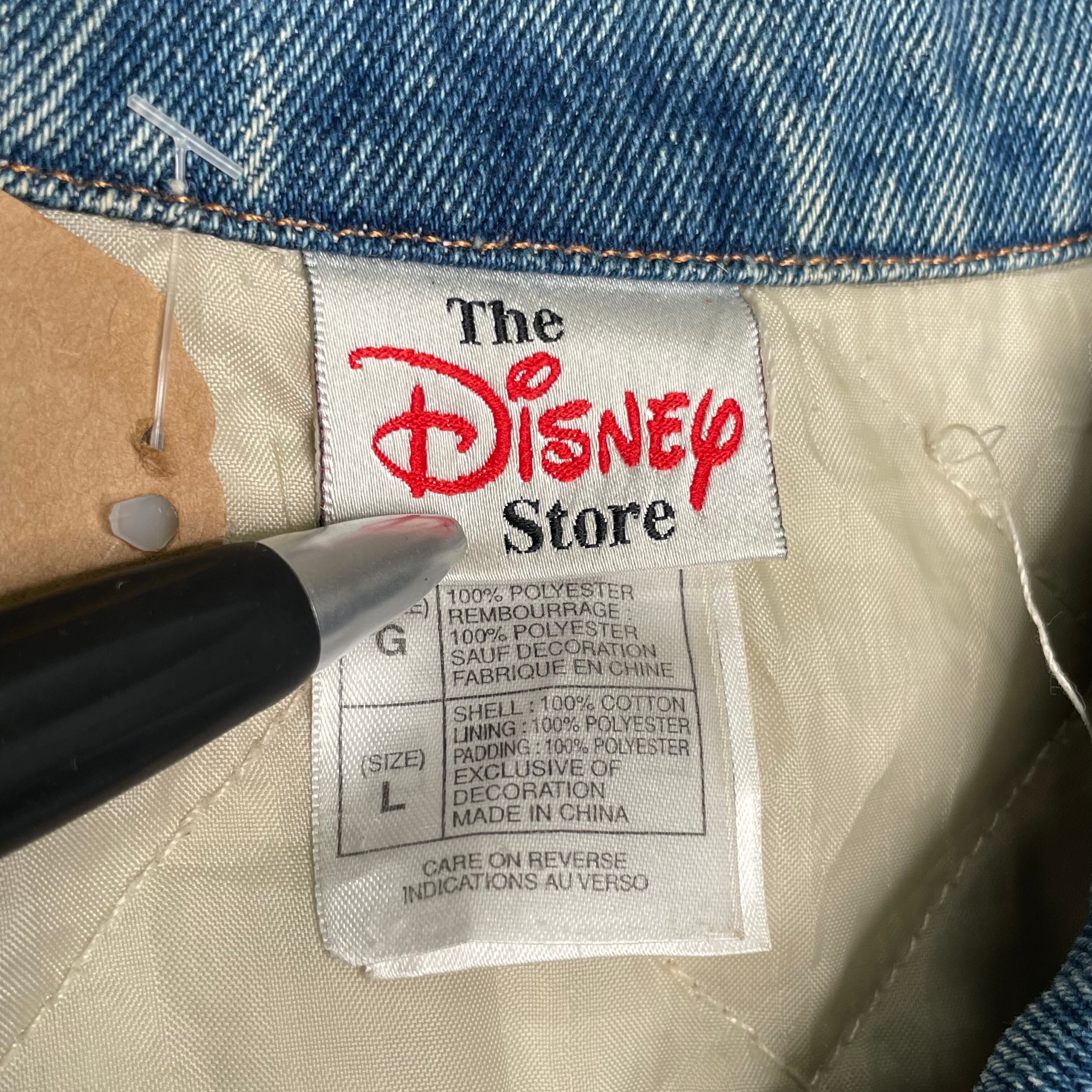 The Disney store 公式タグ デニムベスト L(2XL相当）リメイク 両面 