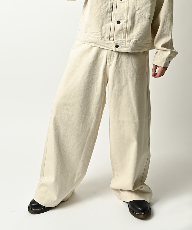 ATELANE Pinstripe Tuck Easy Pants (NAV) 26A-18050