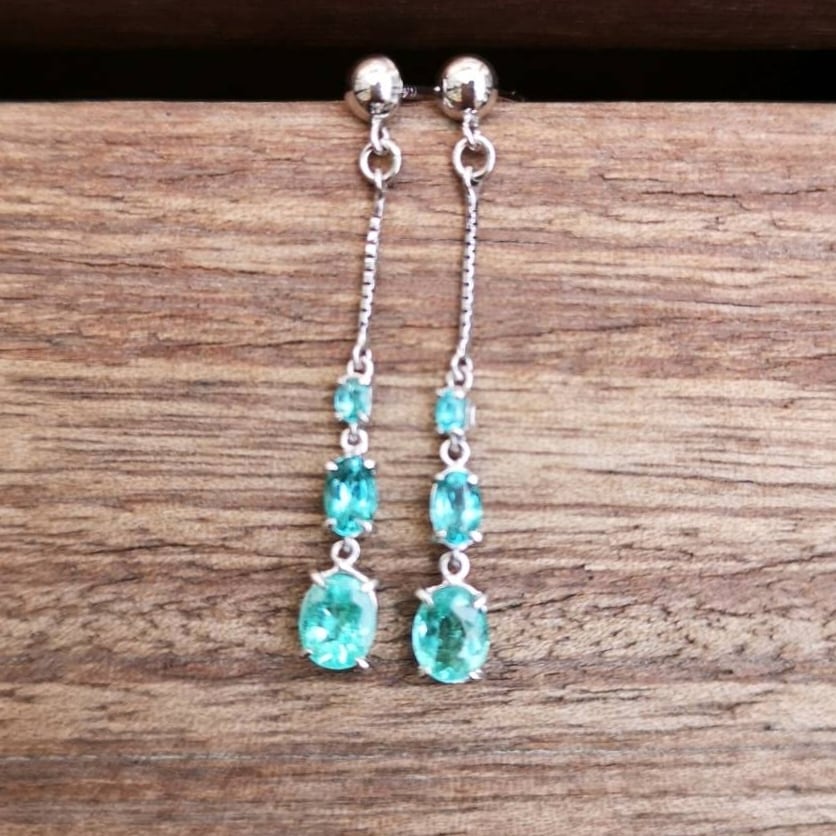 K18WG/K14WG パライバトルマリンピアス | jewelry sumino スミノ宝石