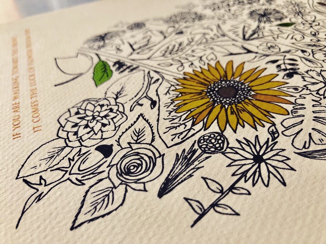 インテリア　ボールペンアート flower・花の絵・インテリア画・植物 | yanball 〔 ボールペン画