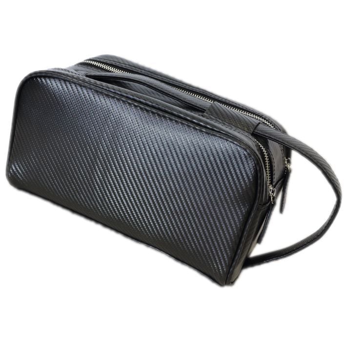 【Maturi マトゥーリ】カーボン調　牛革　ダブルファスナー　セカンドバッグ  メンズ　MT-36 BLACK 定価25800円 4b824c1a2520cc0ed3bf9073a62d31