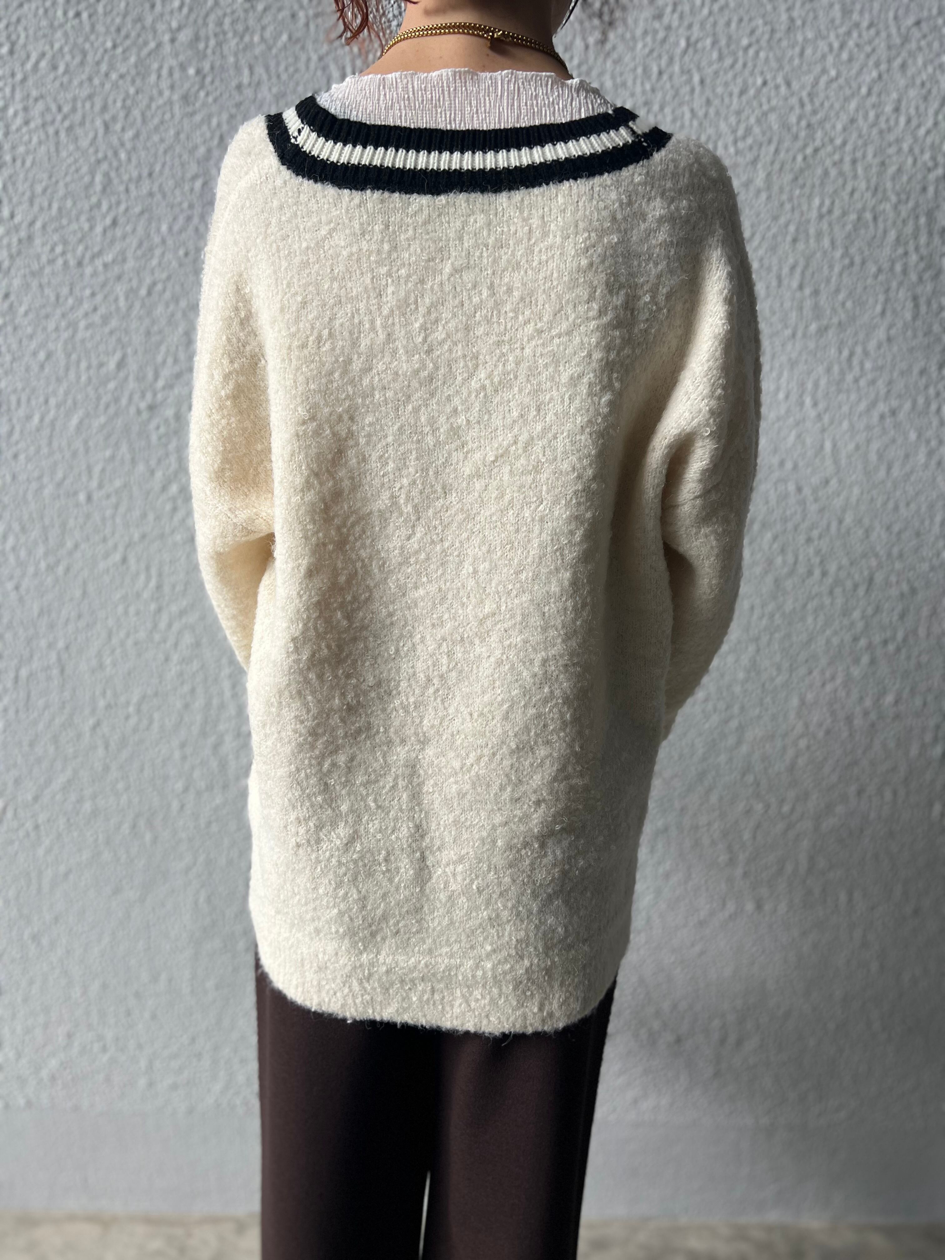 【DOS DIOSAS】ゴールドボタンポケット付きカーディガン D8632