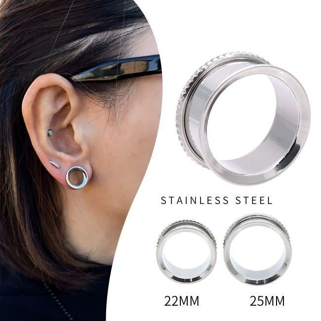 専用出品 ピアス ボディピアス 22mm 25mm ギザギザ フレア つけっぱなし ステンレス