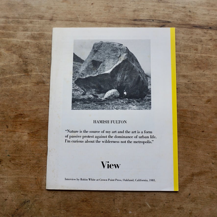 【絶版洋古書】Hamish Fulton 　ハミッシュ・フルトン   VIEW VOL. 4, NO. 2 SPRING 1983: HAMISH FULTON Point Publications 　[310195485]