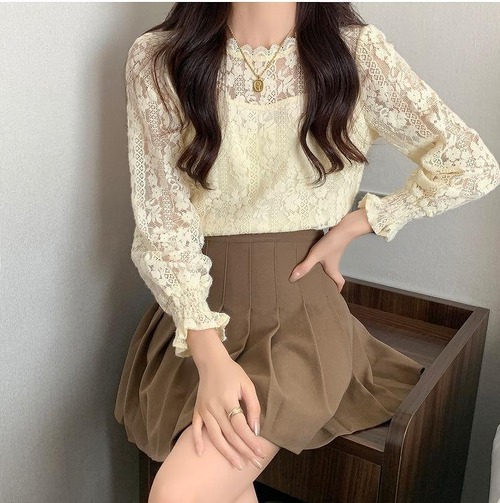 大きいサイズ レディース トップス　レース　春 秋冬 新品 長袖