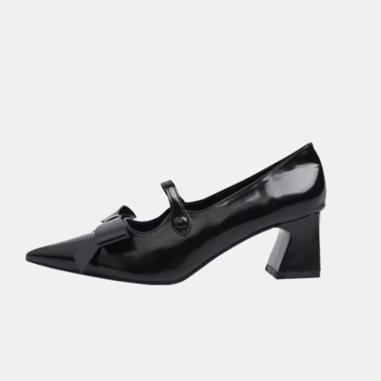 Noir Ribbon Mary Jane Heels F0472