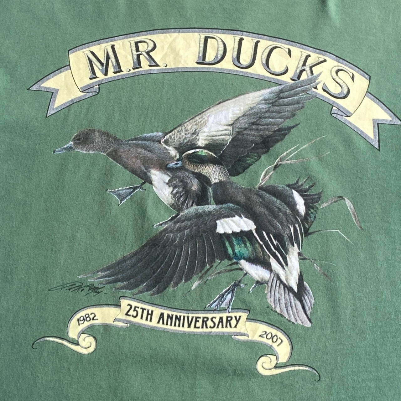 USA製 M.R.DUCKS 鳥 アニマル プリント Tシャツ メンズL 古着 両面 