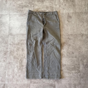 50-60s フレンチワーク ストライプ コットンピケ グレー パンツ W31