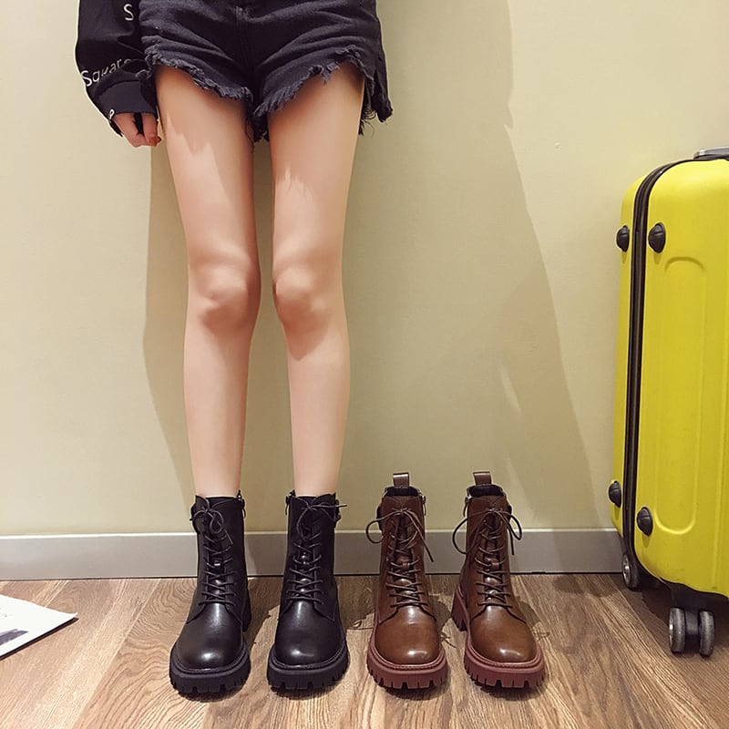 ショートブーツレディースレッドカジュアル薄手ブラック レース 靴 シューズ レースアップ フェイクシューズ73092520725