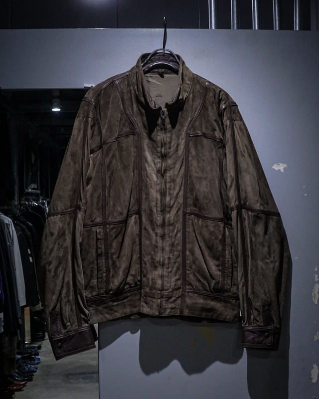 【add (C) vintage】Line Design Vintage Loose Suede Jacket