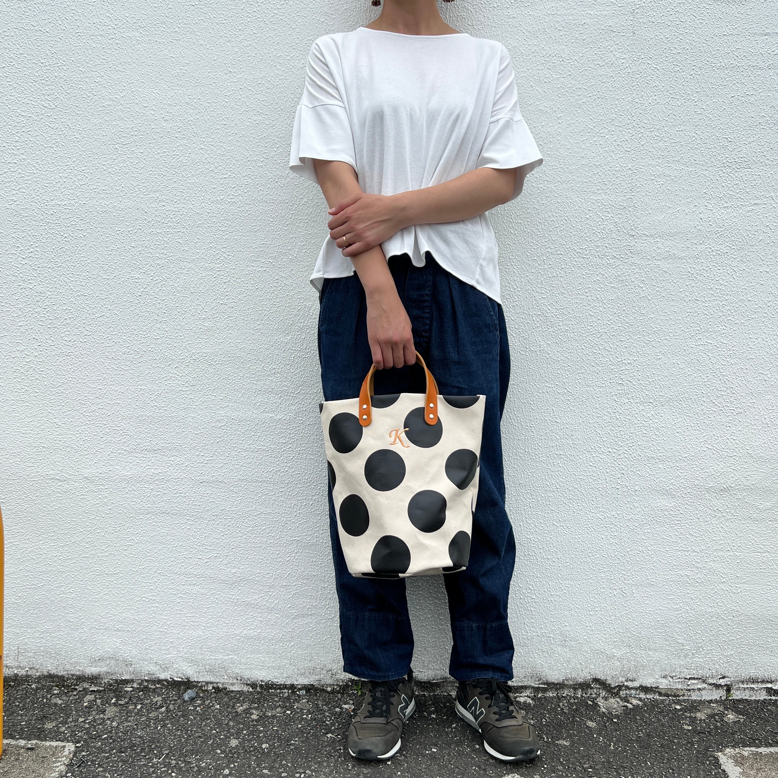 限定色〕ドットバケツトート Mサイズ 本体 ピンクドット / ブルー