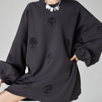 Black Rhinestone Embellished Sweatshirt Dress (ME289)