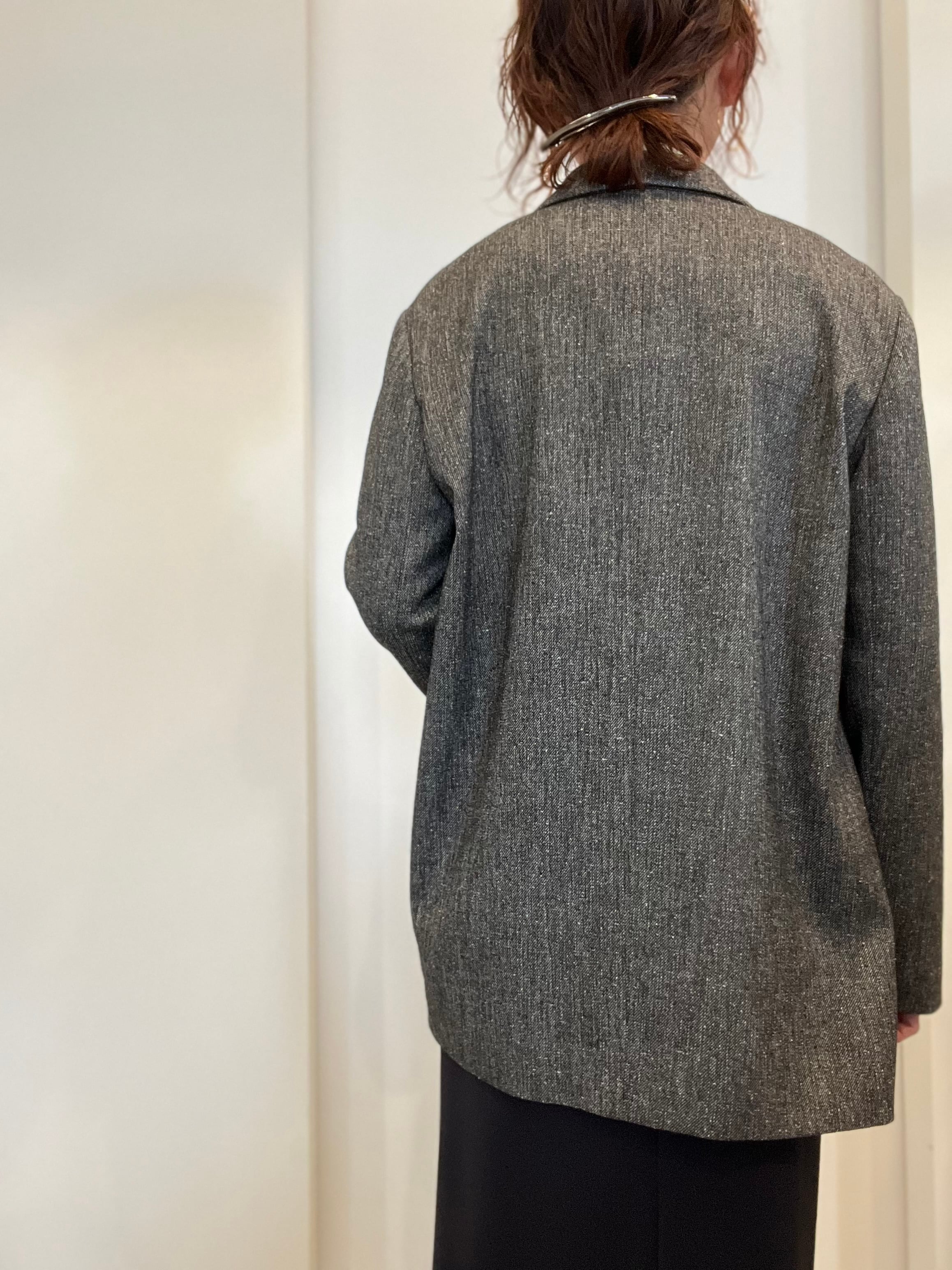 【PASSIONE】セットアップ可 杢ツイード調ウール混ジャケット 536414