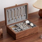 木のジュエリーボックス ジュエリーボックス ２層 ２カラーアクセサリーボックス アクセサリー収納 ブレスレット リング ピアス ネックレス イヤリング 木製 卓上収納 北欧 木製家具
