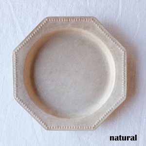 太田一永 Kazunaga Ohta 革トレー八角ドット大 grey, natural