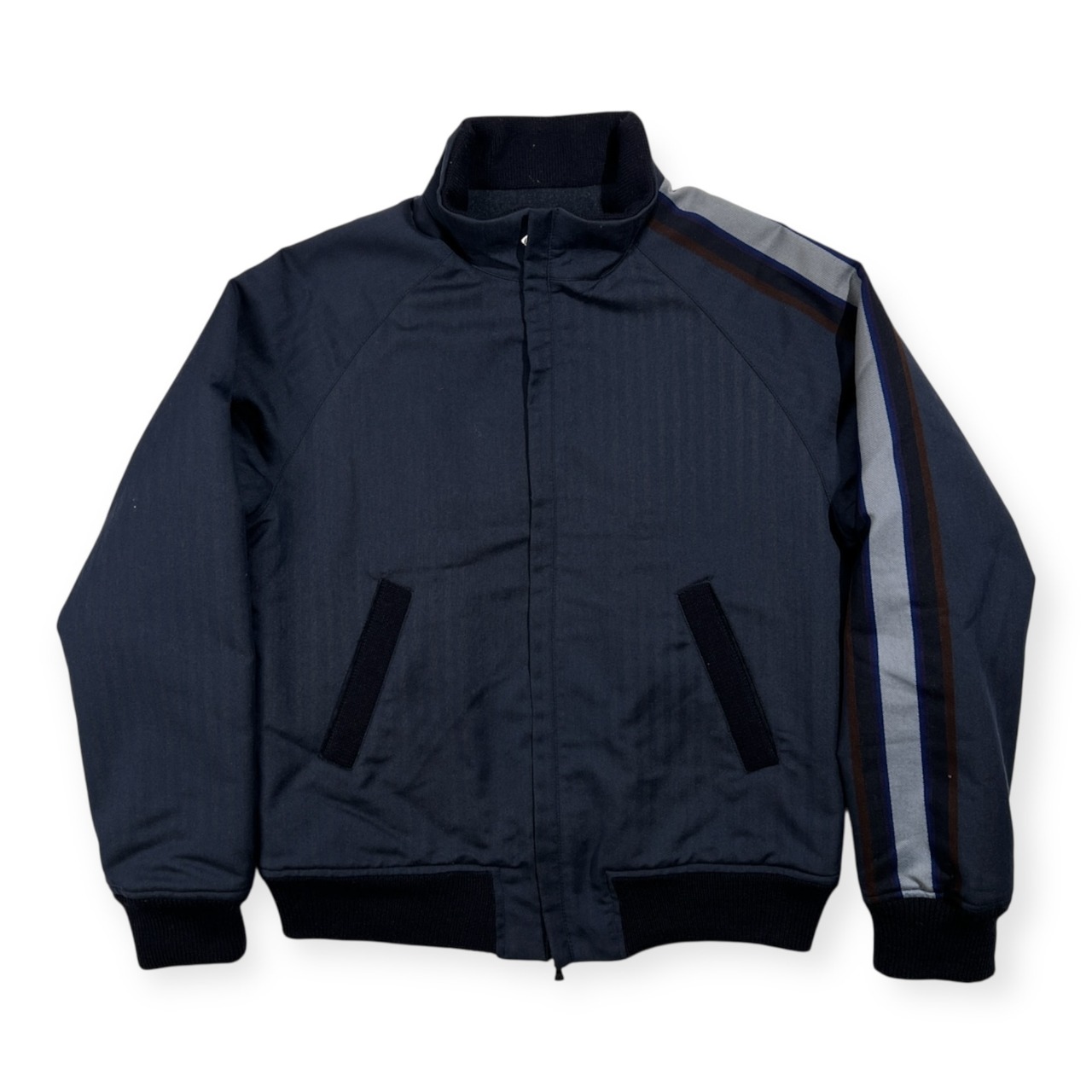 VERSACE JEANS COUTURE ヴェルサーチ ジーンズ 袖ライン入り トラックジャケット風 中綿 ジャケット サイズ M /ネイビー/イタリア製