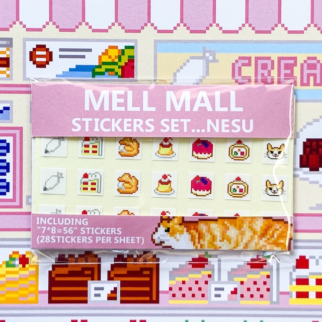 スケジュールシール 音栖さん Sweetness ケーキ屋さん 生クリーム ショートケーキ シュークリーム 猫 ドット絵