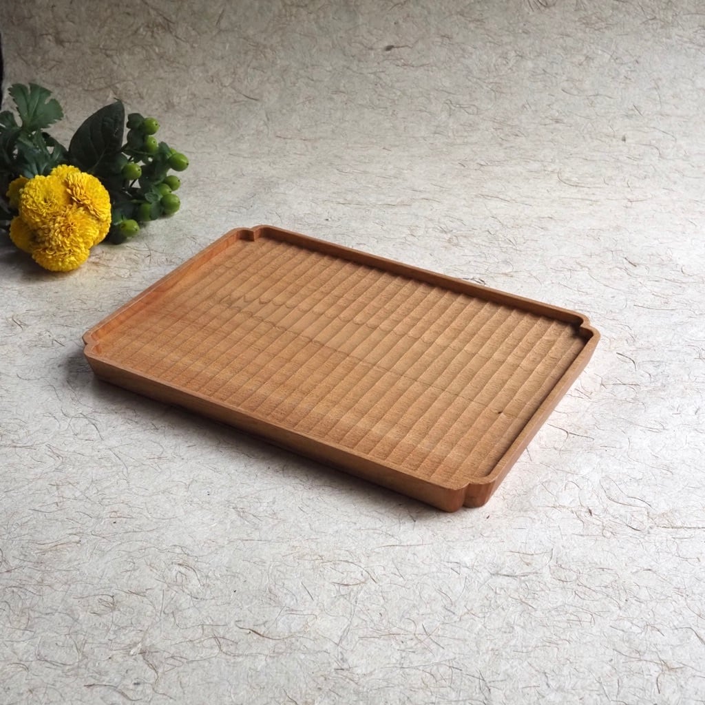 明野の小さなお盆や/入隅 我谷盆 胡桃 オイルフィニッシュ